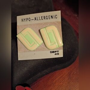 Geometric Yellow and Blue Earrings